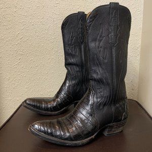 Black Leather Cowboy Boots
